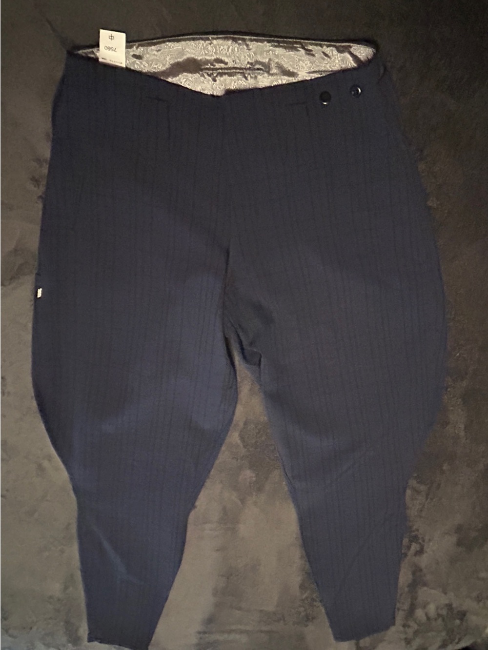 Traditional Japanese Men's Work Pants Dark Navy Pinstripe